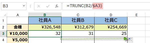 TRUNC関数2